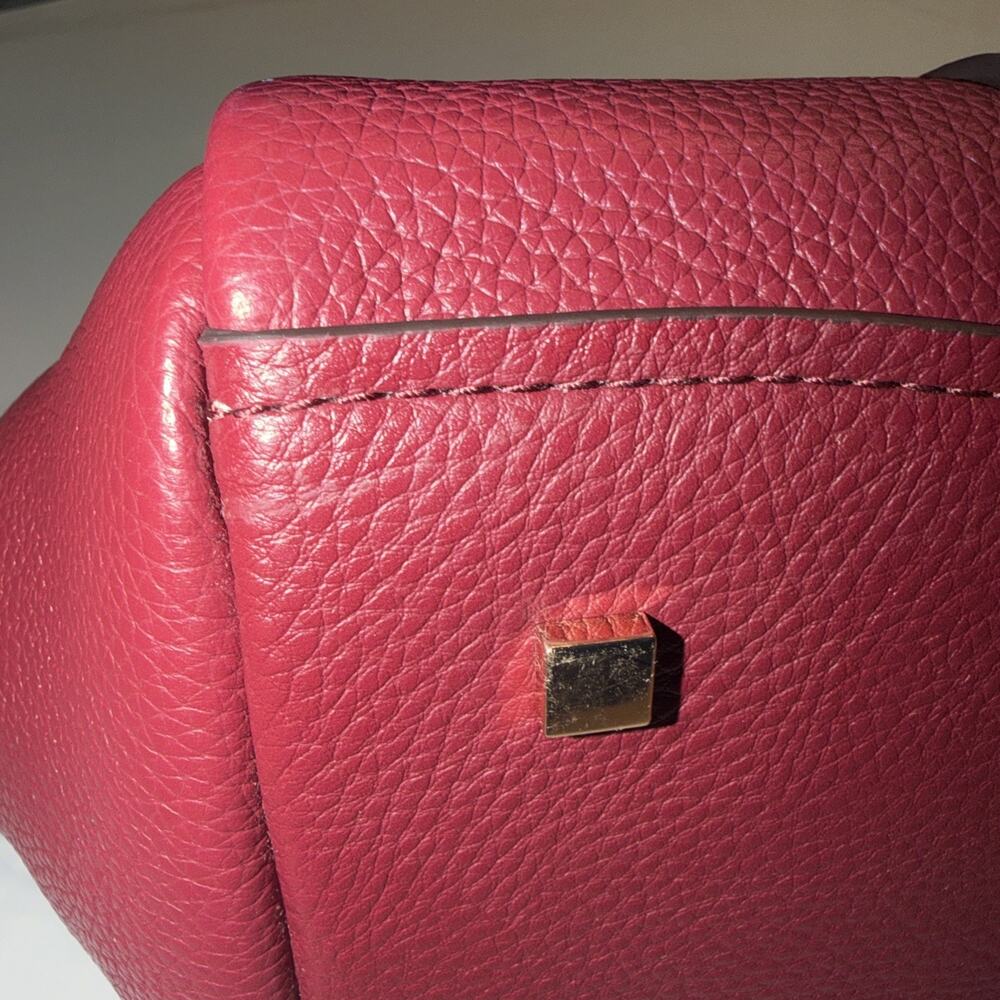 MICHAEL KORS Romee Pebble Leather Satchel Color: Mulberry Original $340 - Picture 17 of 17